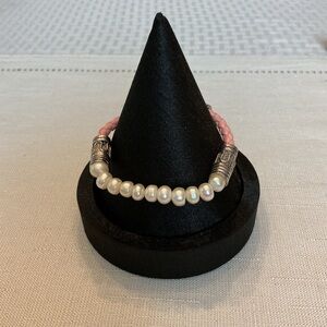 Honora Pearl and Pink Leather Bracelet